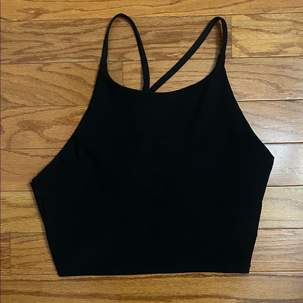 Old Navy Black Cropped Tank Top with Thin Straps